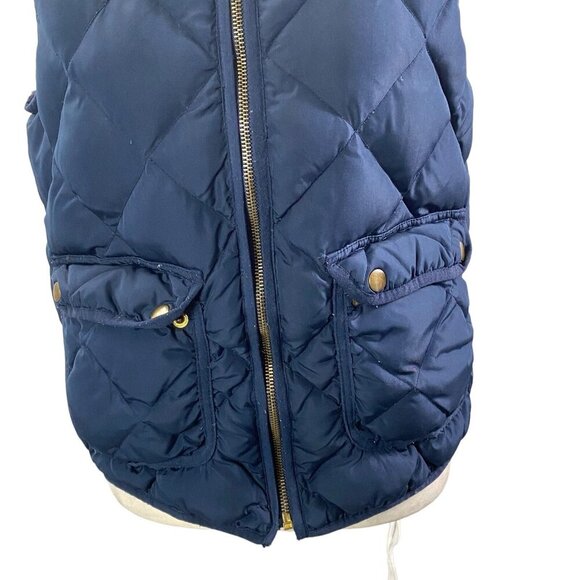 WOOLRICH Women Size S Blue Quilted Duck Down Puff Vest Filling Full Zip Pockets - Picture 8 of 16